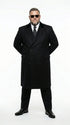 Men’s Black Double Breasted Overcoat, James Bond Inspired Long Formal Coat for Weddings, Business Events, Parties, and Winter Occasions