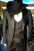 "EJ Samuel Men's Two-Button Velvet Suit in Black"