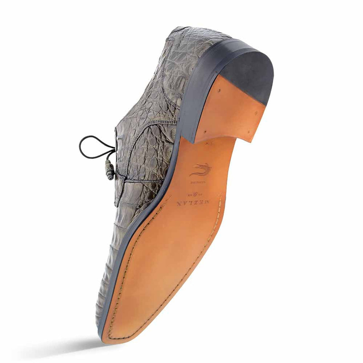 Anderson Blue Genuine Crocodile Lace-Up By Mezlan Made In Spain Brand