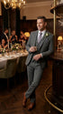 Men’s Peaky Blinder Light Grey Tweed Suit with Vest – Classic Three Piece Formal Suit, Vintage Wedding Business Outfit