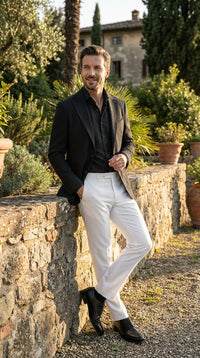 Men’s Black Seersucker Blazer – Textured Two-Button Notch Lapel Formal & Summer Sport Jacket in Black Tone-on-Tone Cotton Fabric