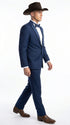 Men’s Saphire Indigo Blue Western Tuxedo Suit, Formal Wedding Prom Cowboy Tuxedo with Blue