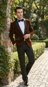 Men’s Brown Camel Bronze Velvet Tuxedo Jacket, Shawl Lapel Wedding Prom Dinner Blazer - Blazer Sportcoat