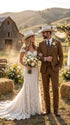Men’s Tan Groom Outfit Country Wedding 3 Piece Suit Khaki Camel Color Modern Fit