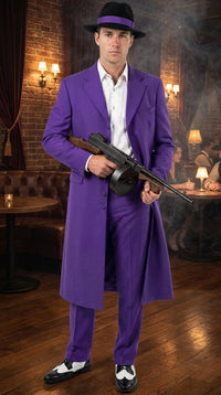 Pimp Halloween Joker Costume Purple Zoot Suit for Men