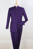 Apollo King Purple Mandarin Banded Safari Suit Shoe