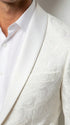 Men’s White Paisley Disco Blazer 1980s Style Jacket – Shawl Lapel Formal Party Blazer, Elegant Masquerade Club Wear, Stylish Evening Outfit