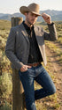 Mens Charcoal Gray Western Blazer – Cowboy Style Casual Jacket Classic Country Western Sport Coat