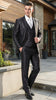Men’s Black Three Piece Suit – Modern Fit 3PC Formal Suit with Vest for Weddings, Prom and Business Events Sharkskin Shiny Fabric