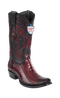 Wild West Botas de Pata de Avestruz Horma Dubai Toe Faded Burgundy
