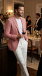 Men’s Red and white Houndstooth Summer Blazer, Lightweight Check Sport Coat for Weddings, Prom, Parties