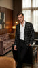 Men’s Black Windowpane Check Blazer – Black Plaid Formal Blazer Jacket for Business, Wedding and Smart Casual Style