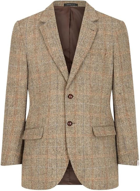 Walker and Hawkes Harris Tweed Blakemore Blazer for Men - Hand-Woven Wool Tweed Jacket with Polyester Lining, Regular Fit