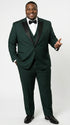 Men’s Hunter Green Tuxedo Suit 3 Piece – One Button Peak Lapel Designer Formal Suit for Wedding, Light Weight Wool By Statement Dark Green