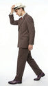Men’s Brown Pinstripe Bonnie and Clyde Costume Suit – Vintage Gangster 1920s Outfit for Party, Halloween and Themed Events