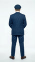 Men’s Blue 3 Piece Suit, Thomas Shelby Inspired Vintage Formal Suit Herringbone Tweed 1920s fabric