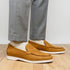 Zelli Livorno Stampata Crocodile Embossed Nubuck Loafer in Cognac