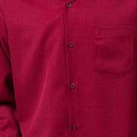 Burgundy 2-Piece Solid Long Sleeve Walking Suit