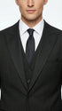 Vitali Mens Black Tone on Tone Shadow Stripe Vested Suit Set – 3 Piece Modern Fit Pinstripe Two Buttons