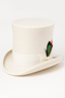 Victorian Steampunk Top Hat - 1800 19th Century - Dressy Loden Felt Top White Hat