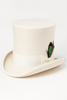 Victorian Steampunk Top Hat - 1800 19th Century - Dressy Loden Felt Top White Hat