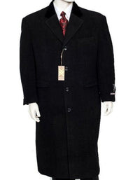Black Cashmere Chesterfield Overcoat – 1920s Full Length Topcoat