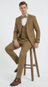 Mens Mocca Brown Taupe textured 1920s Great Gatsby Inspired Suit – Vintage Three Piece Retro Formal Suit Peak Lapel