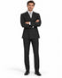 Mens Double Breasted Gangster Bold Pinstripe Suit in Black