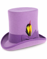 Victorian Steampunk Top Hat - 1800 19th Century - Dressy Loden Felt Top Purple Hat