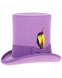 Victorian Steampunk Top Hat - 1800 19th Century - Dressy Loden Felt Top Purple Hat