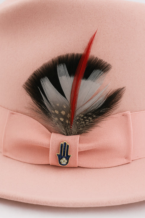 Pink Dress Hat 1920s Fedora Style - Mens Narrow Brim Crushable Wool Dress Hat Trilby Fedora in Pink