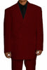 Mens Double Breasted Polyester Fashion Suit in Burgundy