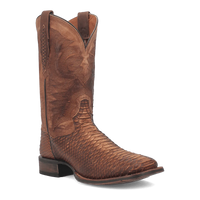 Dan Post Men's KA Python Print Leather Square Toe Boots - Brown