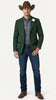 Men’s Green Western Blazer Jacket – Classic Cowboy Style Sport Coat for Wedding, Party and Formal Events