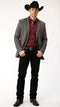 Men’s Charcoal Gray Western Faux Suede Blazer – Double Button Cowboy Jacket for Wedding & Party Wear