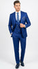 Men’s Royal Blue 3 Piece Suit Set with Vest – Formal Wedding and Party Wear Suit - Saphire Cobalt blue