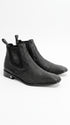 Men’s Shark Skin Cowboy Boots – Black Exotic Leather Western Chelsea Ankle Boots by Vestigium