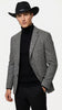 Men’s Grey Herringbone Winter Cowboy Blazer – Western Sport Coat Jacket
