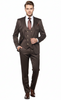Men’s Chocolate Brown Textured 3-Piece Suit – Luxury Double-Breasted Vest Formal Set