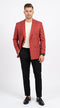 Men's Red Windowpane Plaid Double Breasted Suit – Modern Fit 2 Piece