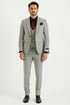 Men’s 3-Piece Light Grey Pinstripe Suit with Vest – Classic Business, Wedding, and Formal Attire