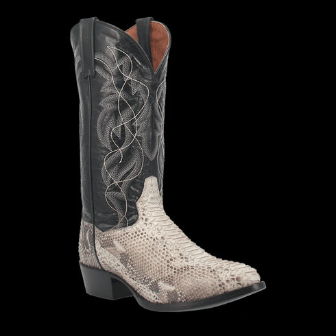 Dan Post Men's Manning Python Snakeskin Round Toe Boots - Natural