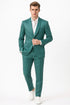Men’s Teal Green Floral Jacquard Blazer – Slim Fit Tuxedo Jacket for Weddings, Proms, and Parties