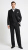 Men’s Black Pinstripe 3-Piece Suit Wool Suit – Classic Fit Single Button Suit with Wide Leg Pleated Pants By Tiglio Russo