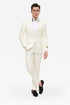 Men’s Ivory Floral Embroidered Tuxedo Jacket – Elegant Wedding and Party Blazer in Cream Color With Ivory Pants