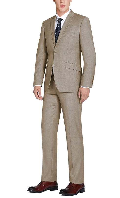 Vanderbilt Collection - Classic 2 Piece Suit 2 Buttons Regular Fit In Taupe