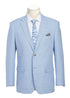 (36S, 38R, 42R, 44S) Regular Fit Linen/Cotton Light Blue Sport Coat