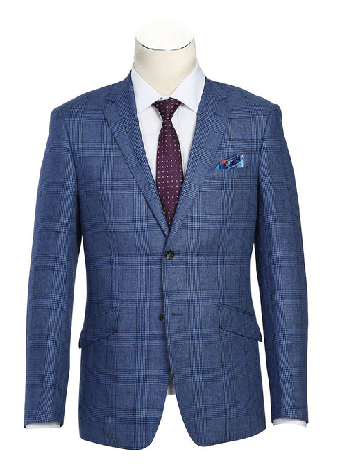 Slim Fit Blazer Summer Blue Linen Sport Coat