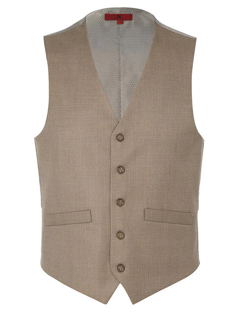 Vanderbilt Collection - Classic Dress Vest 5 Buttons Regular Fit In Taupe