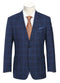 Regular Fit Wool & Linen Blue Plaid Blazer